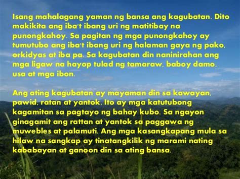 nakakalbong kagubatan|kahalagahan ng kagubatan .